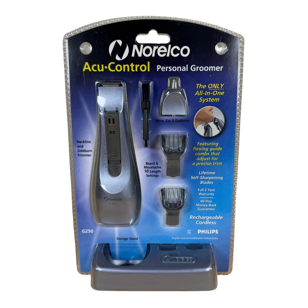 Norelco Acu-Control Personal Groomer Men G250 Blue Cordless Rechargeable Trimmer
